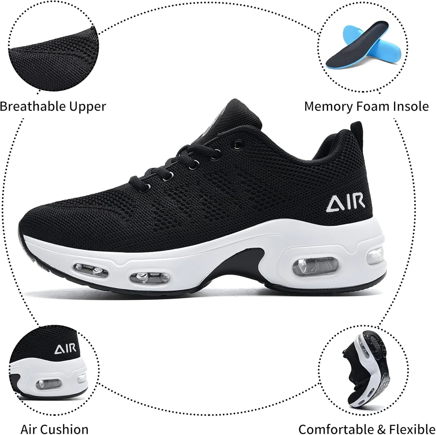 Women’s Air Running Shoes Walking Tennis Fashion Sneakers Casual Comfortable Breathable Jogging Shoes