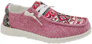 Women's Aztec Print Canvas Loafer Shoes Ethnic Lace-up Slip-on Sneakers Wide Width and Lightweight Arch Support Walking Shoes Comfortable