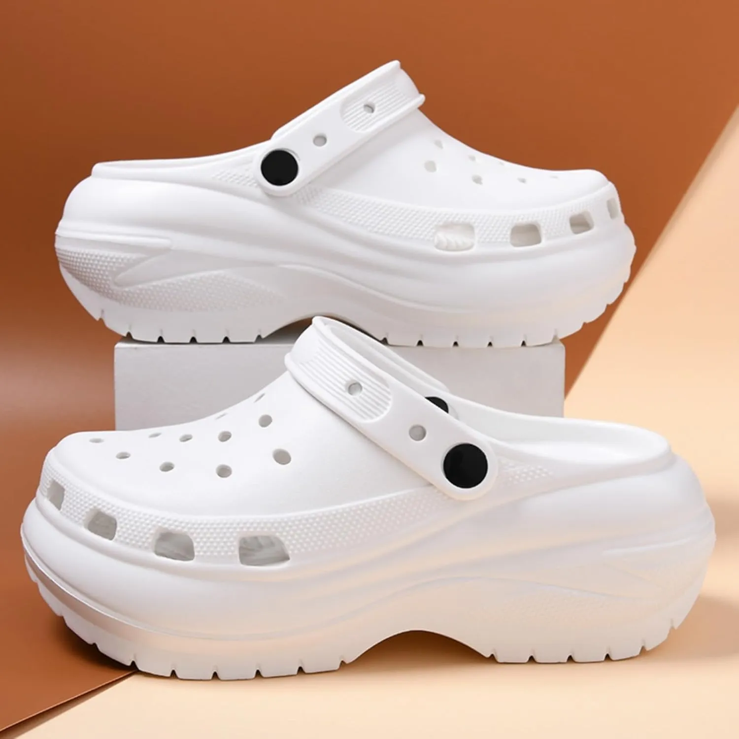 Women’s Breathable Clog Sandals with Adjustable Strap & Non-Slip Sole Lightweight Casual Slip-Ons
