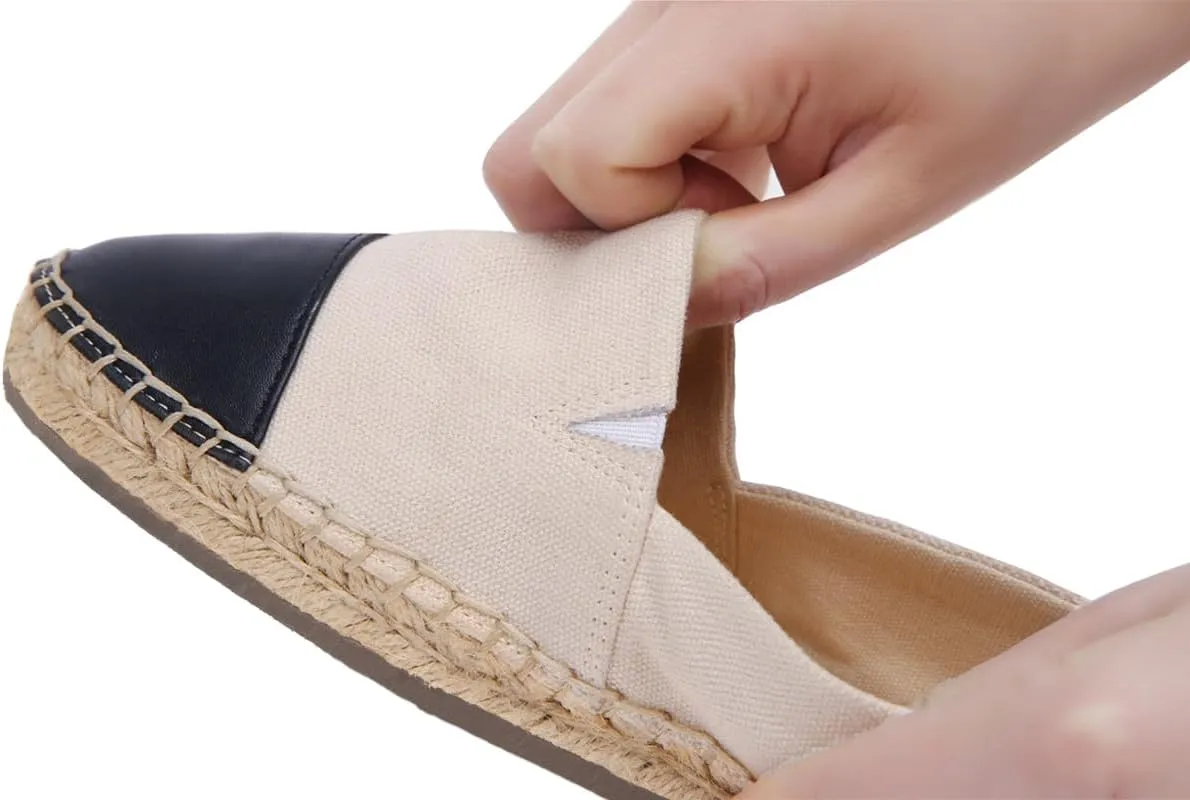 Womens Espadrille Flats Round Toe Slip on Comfortable Loafer Flats Classic Beige Canvas Flats Breathable Casual Shoes
