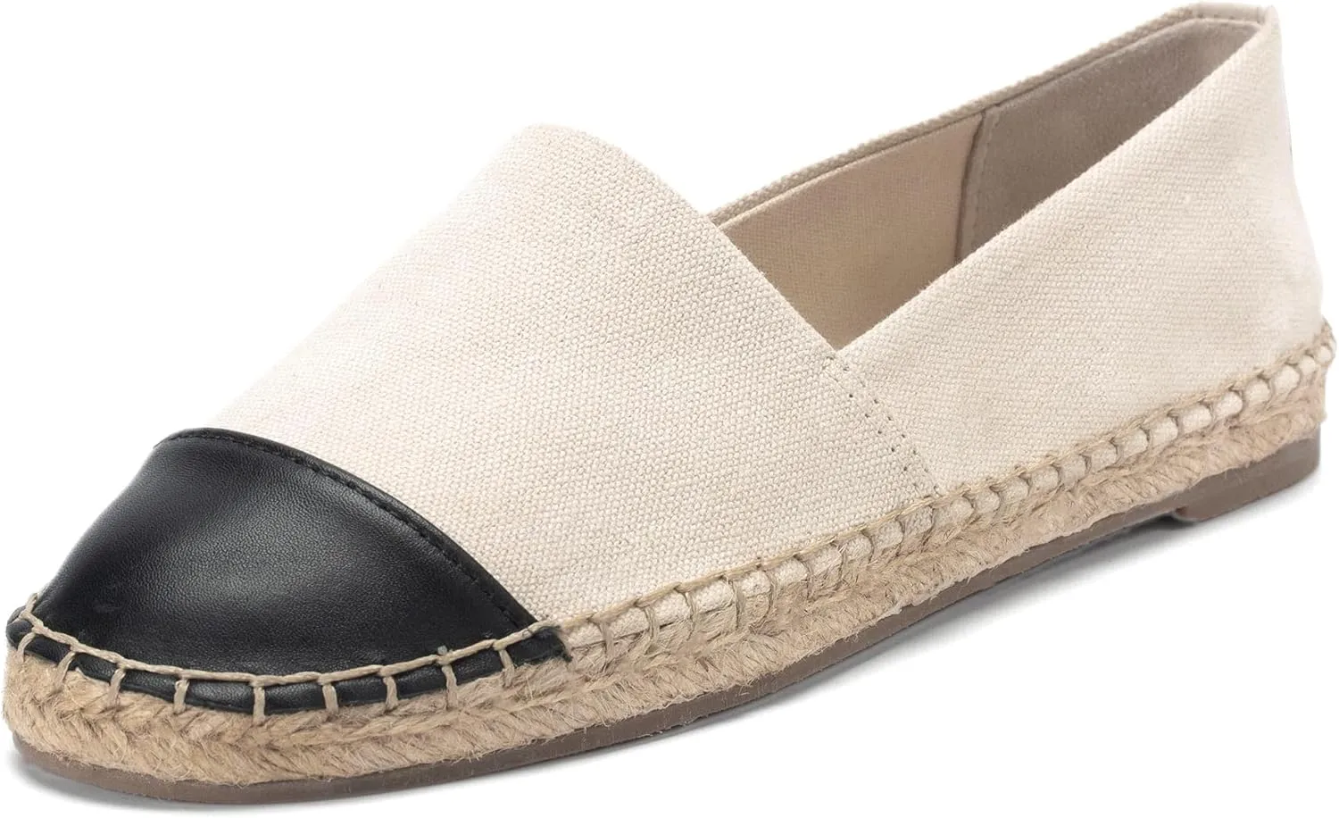 Womens Espadrille Flats Round Toe Slip on Comfortable Loafer Flats Classic Beige Canvas Flats Breathable Casual Shoes