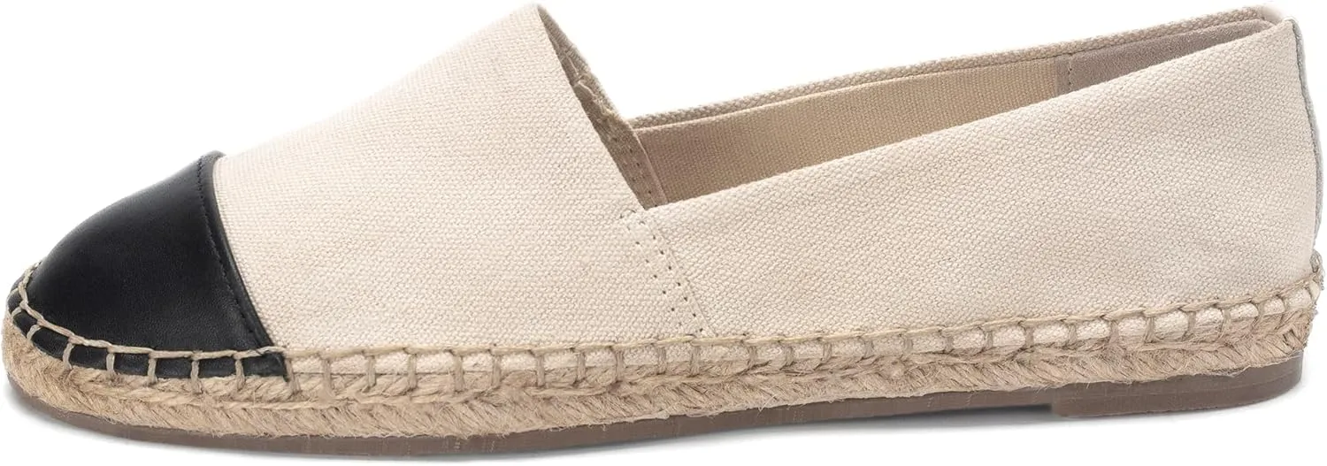 Womens Espadrille Flats Round Toe Slip on Comfortable Loafer Flats Classic Beige Canvas Flats Breathable Casual Shoes