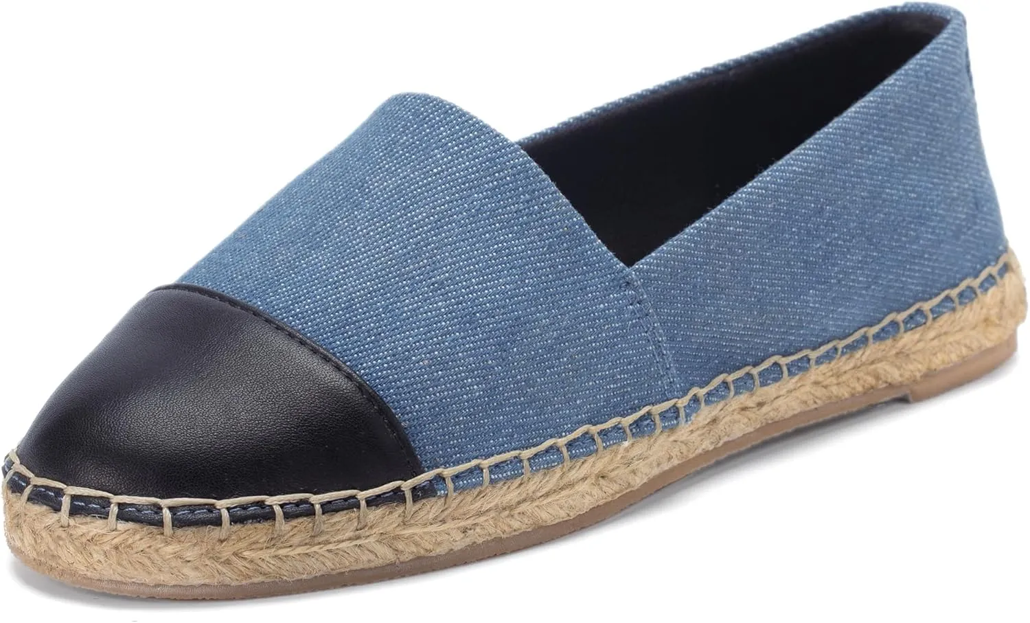 Womens Espadrille Flats Round Toe Slip on Comfortable Loafer Flats Classic Beige Canvas Flats Breathable Casual Shoes