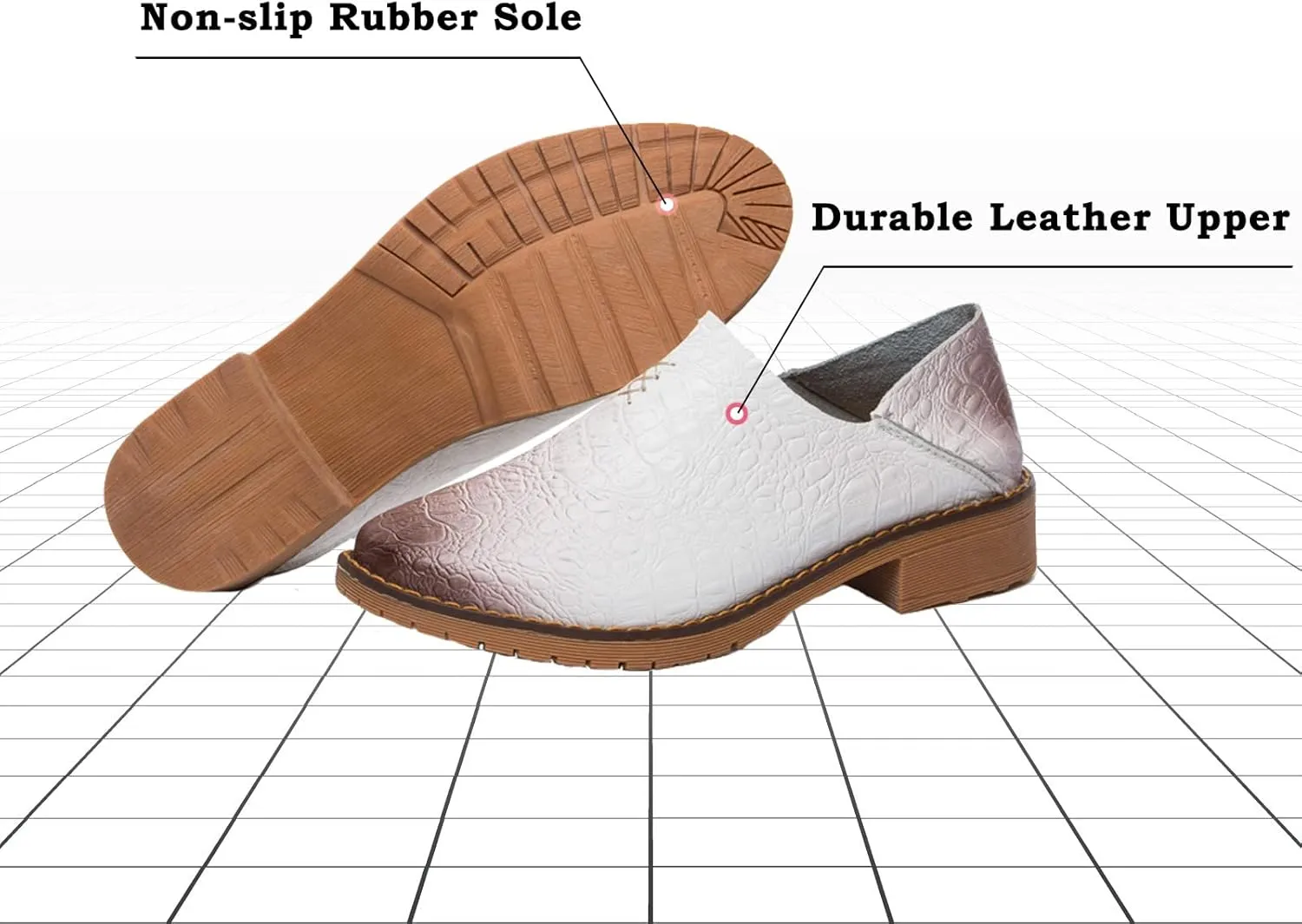 Women's Fashion Leather Penny Loafer Drop-in Heel Slip On Flats Mules Shoes