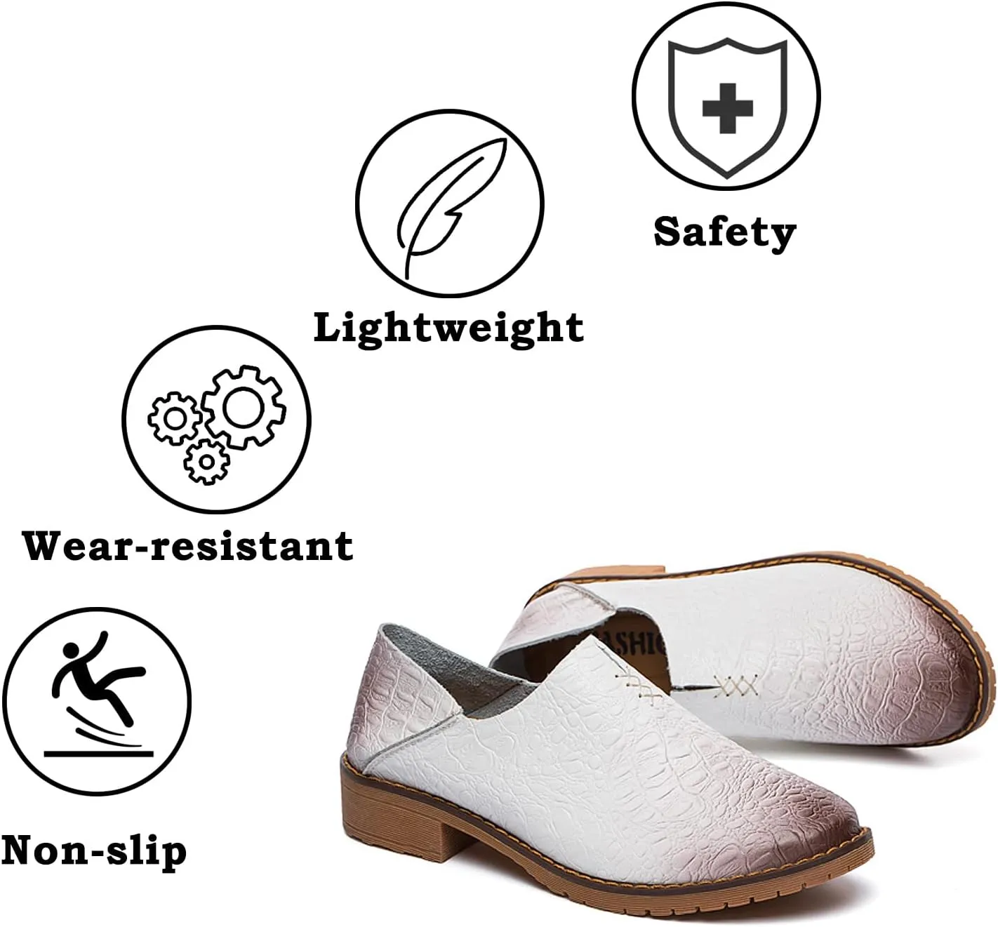 Women's Fashion Leather Penny Loafer Drop-in Heel Slip On Flats Mules Shoes