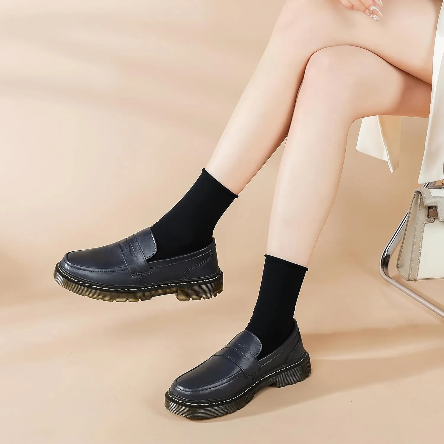Women's Loafers Classic Penny Loafers for Women Fashion Driving Moccasins Women