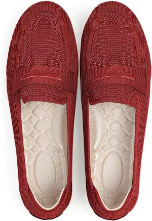 Womens Loafers Comfortable Knit Driving Shoes Washable Casual Work Slip on Loafer