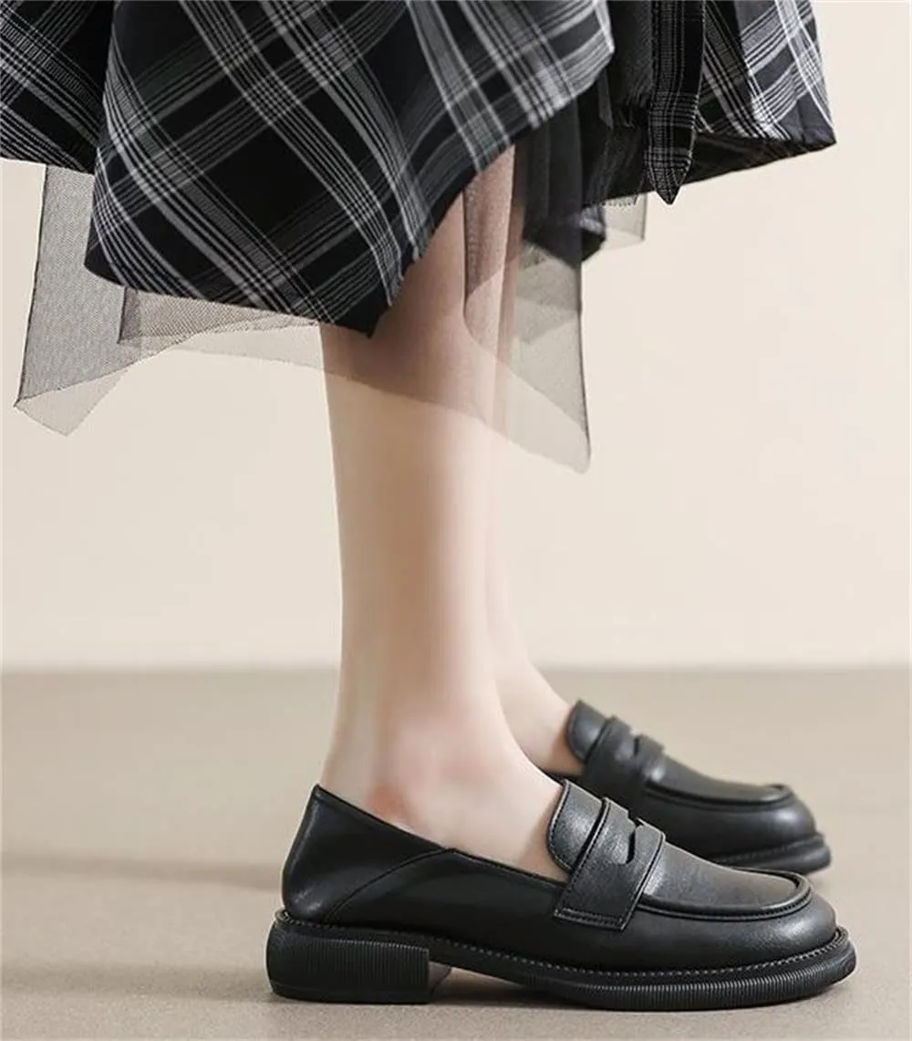 Women's Slip On Loafers Flats Oxford Shoes British Style Brogues Work Driving Style Shoes Moccasin