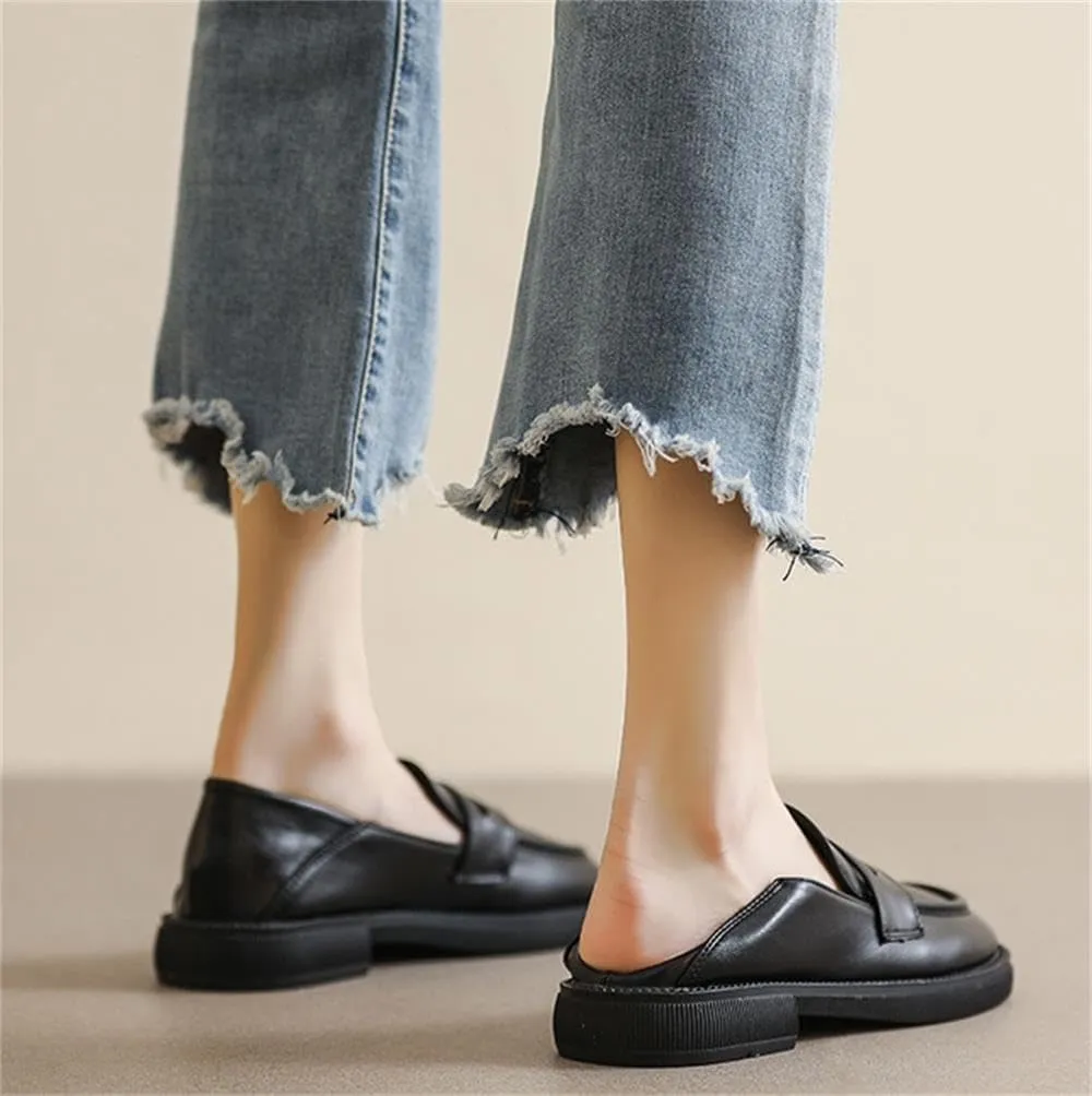 Women's Slip On Loafers Flats Oxford Shoes British Style Brogues Work Driving Style Shoes Moccasin