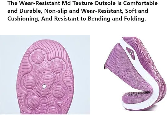 Women's Woven Orthopedic Breathable Soft Shoes Slip On Arch Support Walking Flying Sneakers Diabetic Foam Walking Shoes