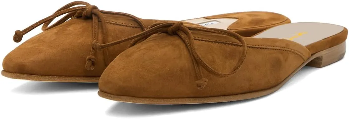 XYD Women Closed Toe Flat Clog Mules with Bowknot Open-Back Slip On Round Toe Daily Walking House Slipper Shoes