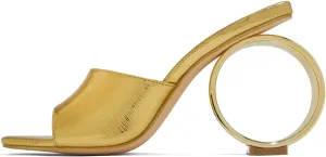 XYD Women Summer Chic Open Square Toe Slide Sandals Round Circle High Heels Slip On Mules Shoes for Event Party Beach Wedding